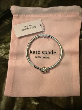 kate spade Silver Knot Bangle with Pink Pouch